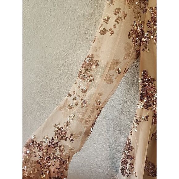 Southern Fried Chics Cocktail Dress with sequins Women’s Size Extra Small Beige - Picture 4 of 6